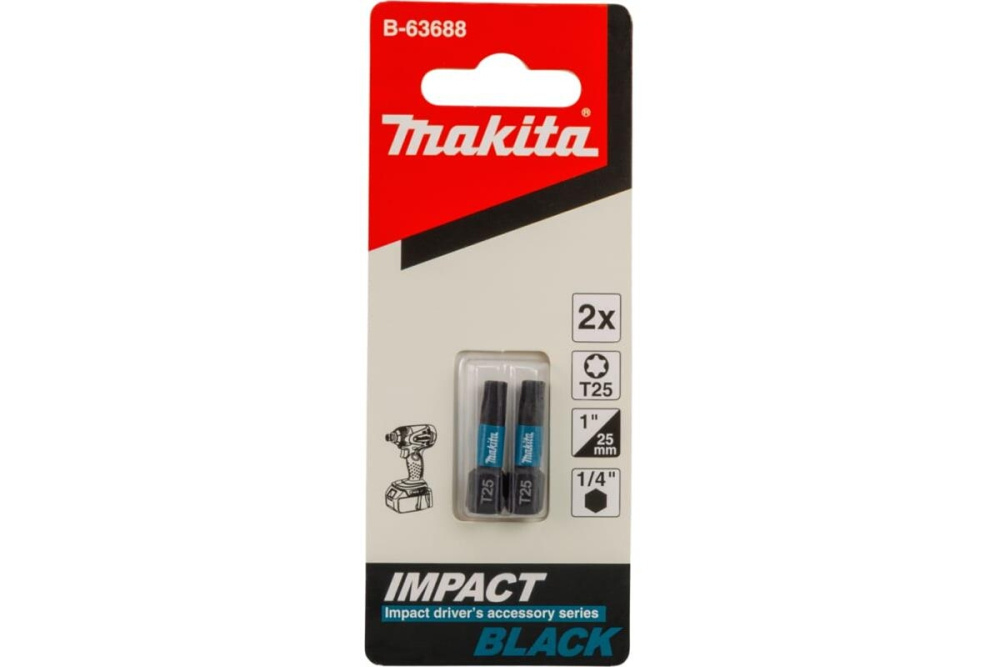 Насадка Impact Black T25, 25 мм, C-form, 2 шт. Makita