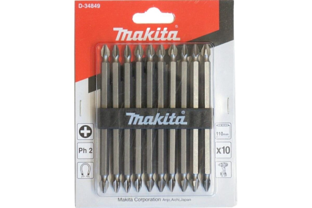 Насадка двусторонняя PH2, 110 мм, E-form (MZ), 10 шт. Makita