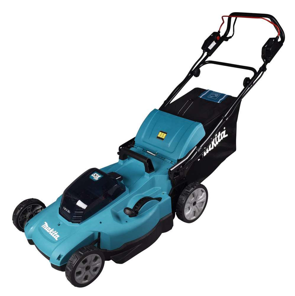 Аккумуляторная газонокосилка Makita DLM538CT2 • 18V X2 LXT • 860 Вт • дека 53 см • травосборник 70 л • 4в1 • XPT • в комплекте 2xBL1850B DC18SH