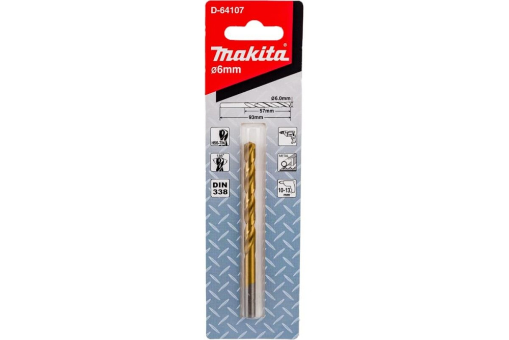 Сверло по металлу HSS-TiN Economy 6х57x93, 1 шт. Makita