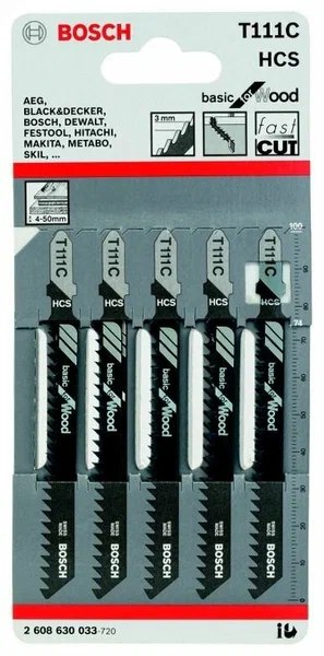 Лобзиковая пилка для дерева Basic 100х1.2х8TPI, 5 шт. Makita